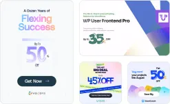 A spread of generated blog banners and social graphics