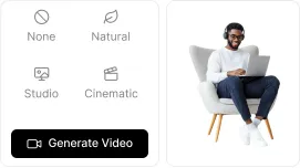 Video style presets beside a Generate video button and the resulting clip