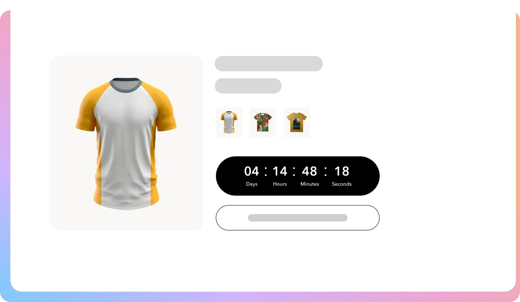 A product page with a countdown timer counting down to the end of a sale