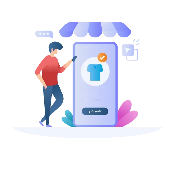 A shopper confirming a purchase on their phone