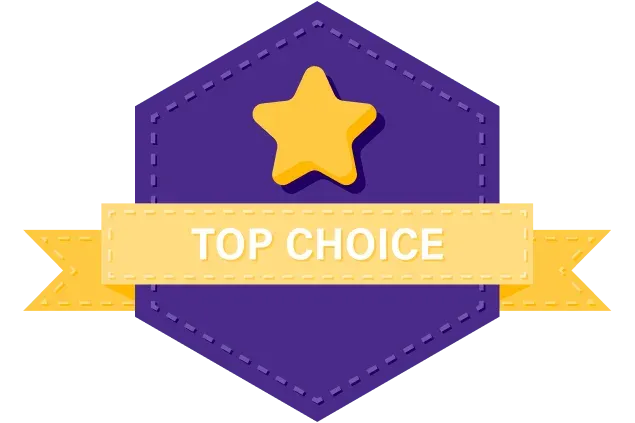 A Top Choice badge with a star
