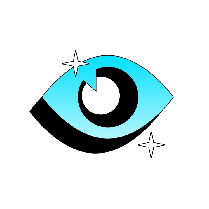 A single wide-open eye