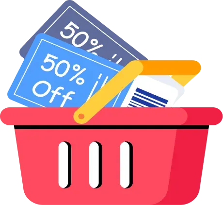 A basket of discount coupons