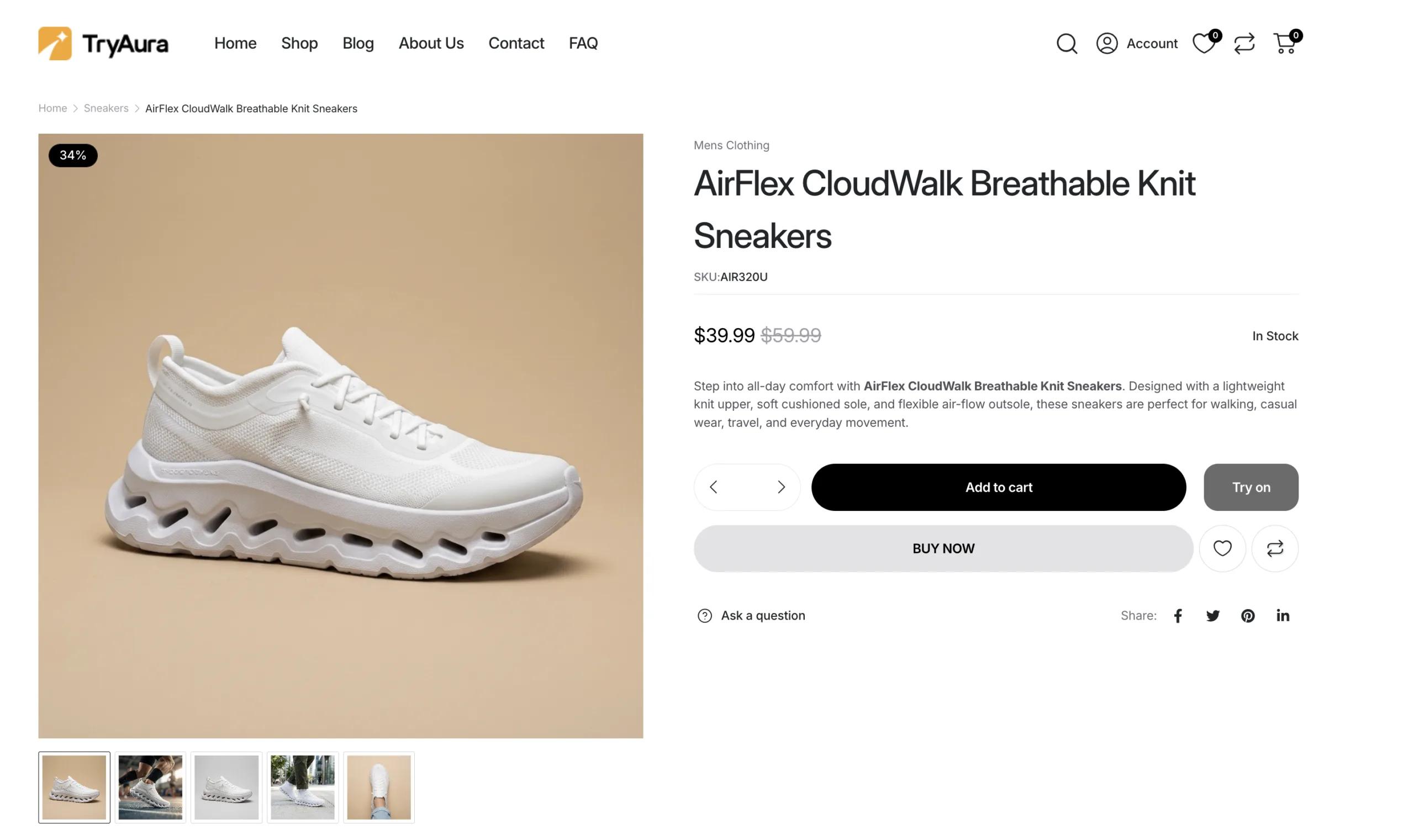 Improved product page with new AI generated images that look clean and elegant
