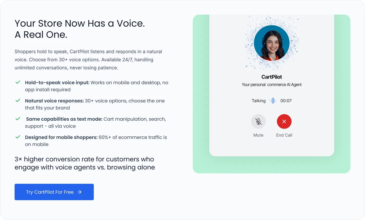 Introducing CartPilot AI Sales Agent: Text & Voice Support