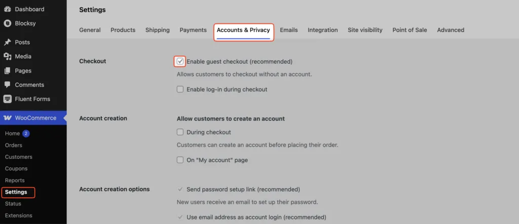Enabling Guest Checkout in WooCommerce