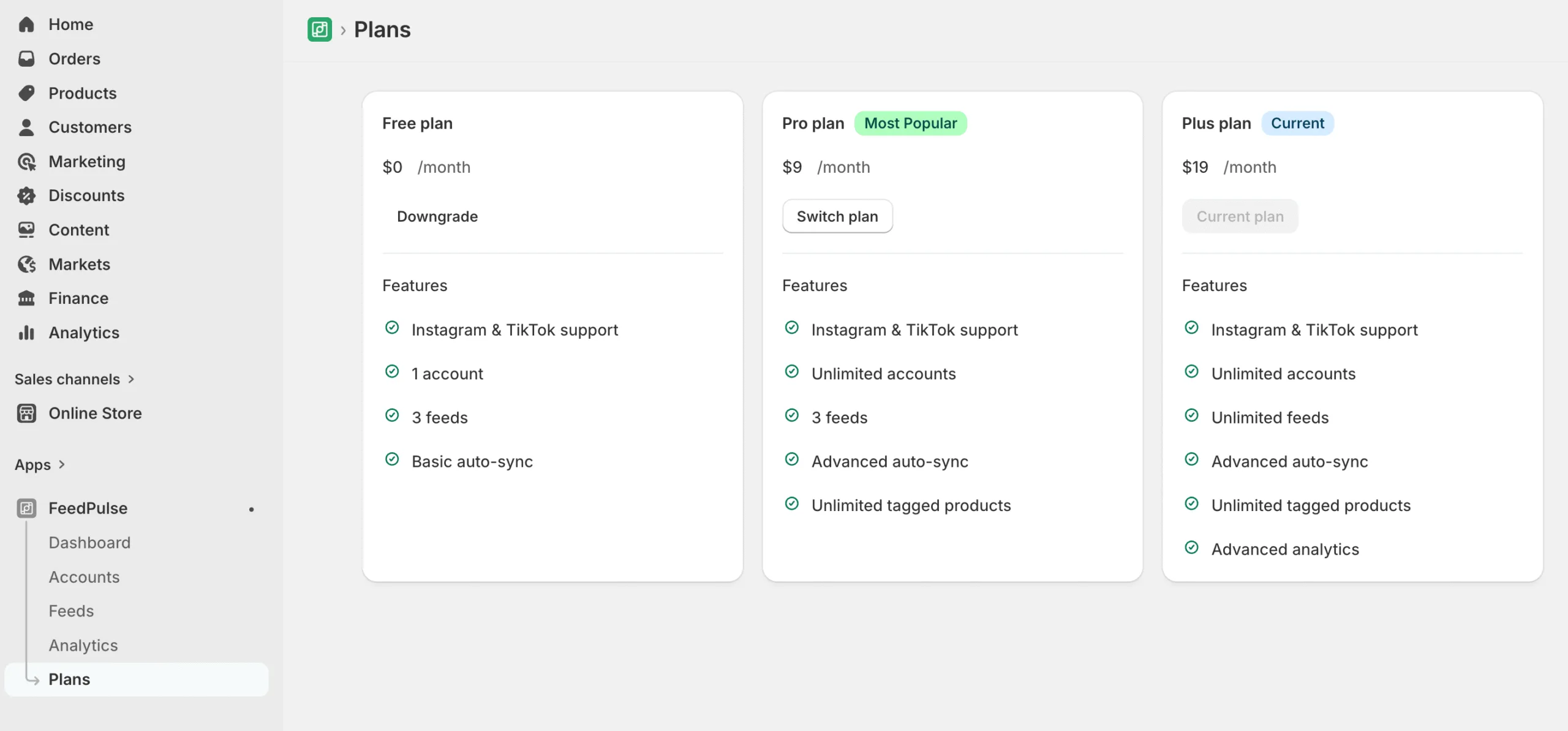 FeedPulse has three plans: Free, Pro, and Plus.