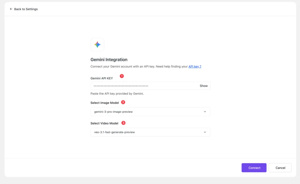 Choosing Model in TryAura Settings
