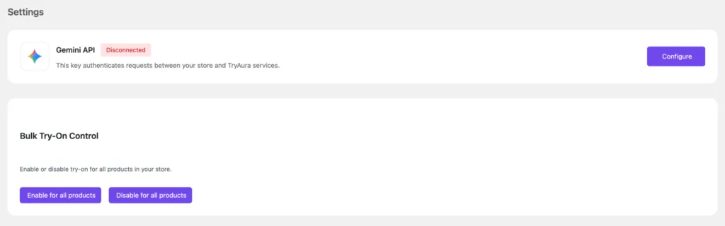 Configure Gemini API Key in TryAura