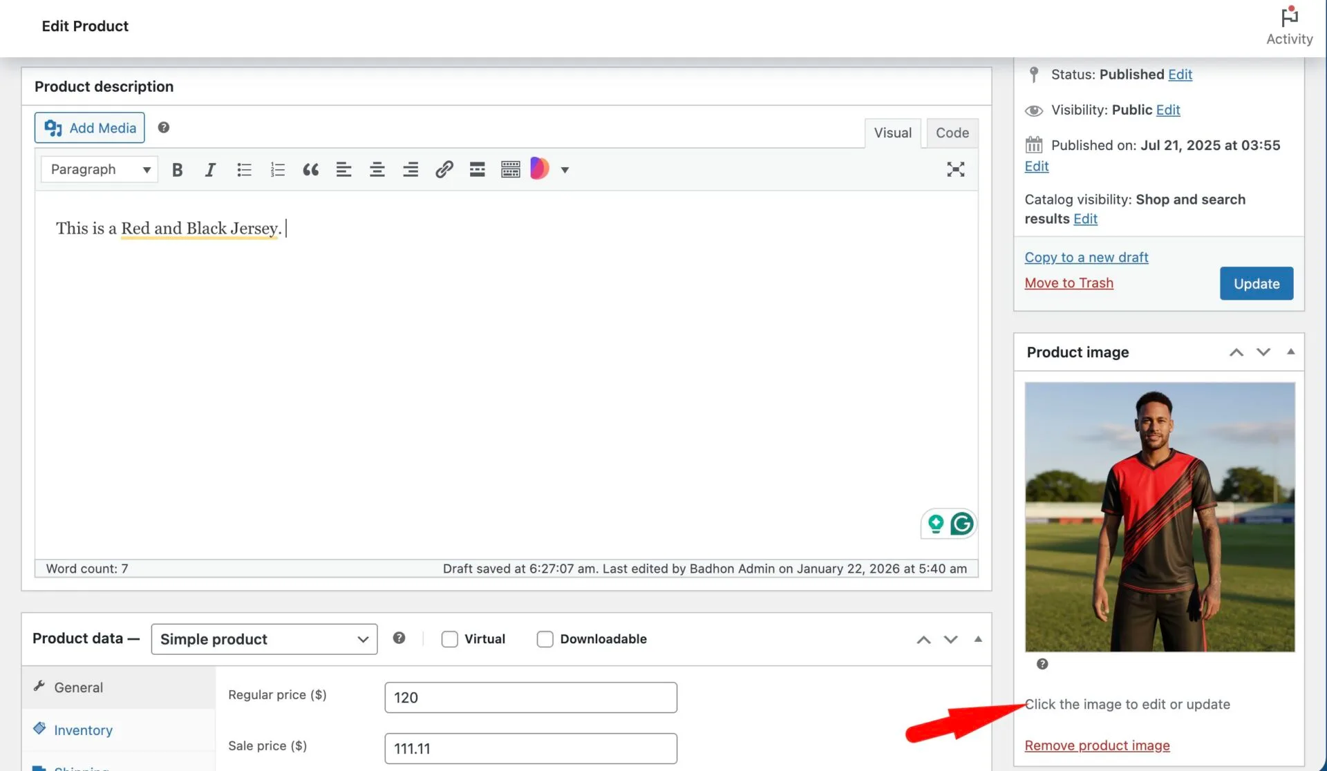 This is a screenshot of image update option