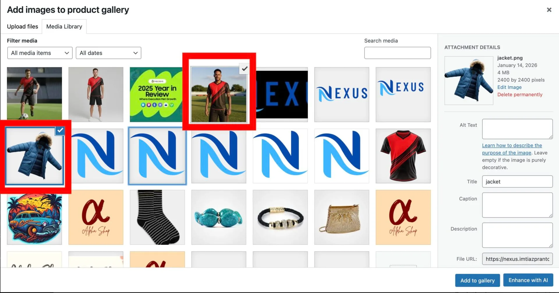 This is a screenshot of selecting image